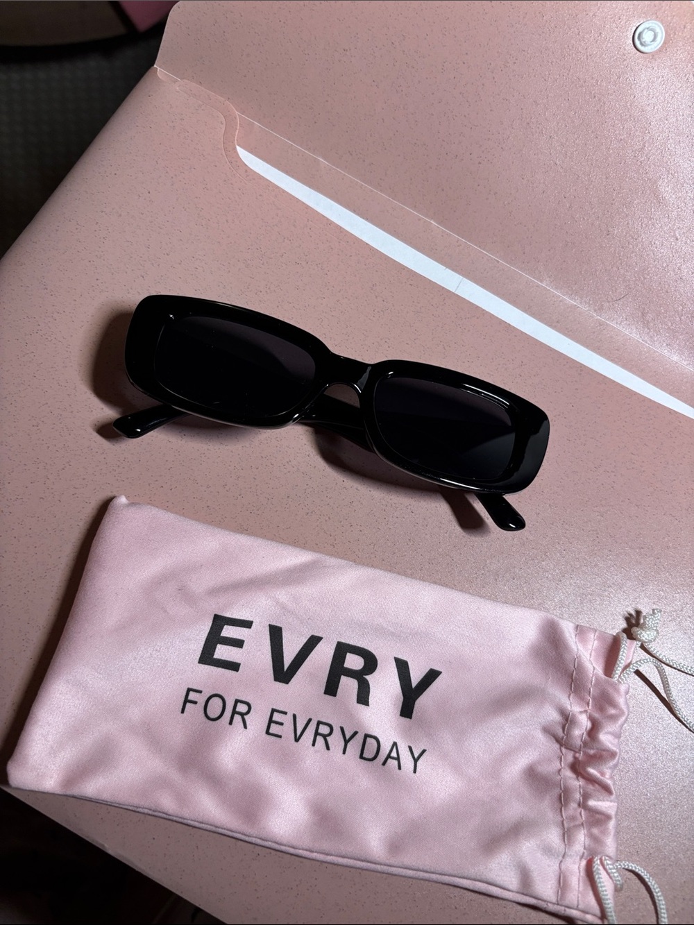 EVRY Black Rectangular Sunglasses — Modern Chic Shades
